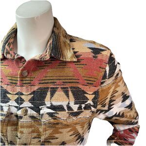 Vtg Urban Outfitters Shacket Men's S Jacquard Flannel Aztec Southweatern Retro